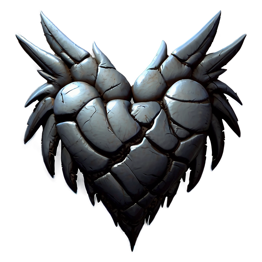 Black Broken Heart With Wings Png Cwk85 PNG Image