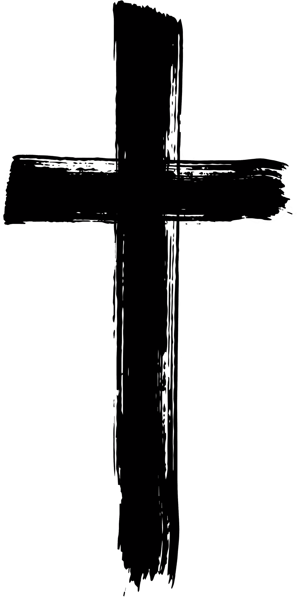 Black Brushstroke Cross PNG Image