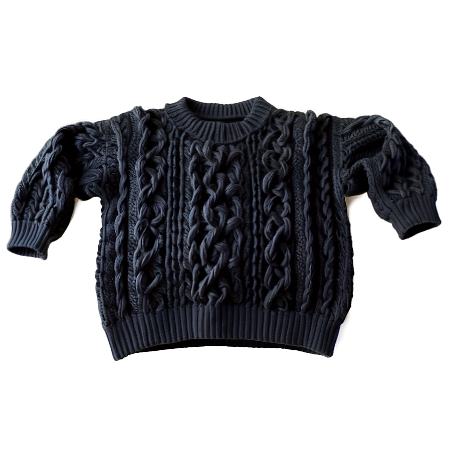 Black Cable Knit Sweater Png 72 PNG Image