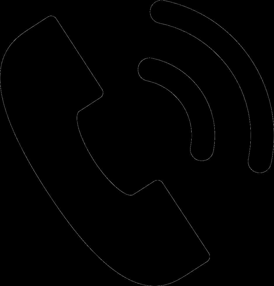 Black Call Icon Outline PNG Image