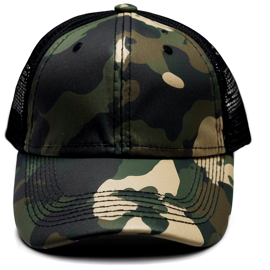 Black Camo Trucker Hat Png Stk PNG Image