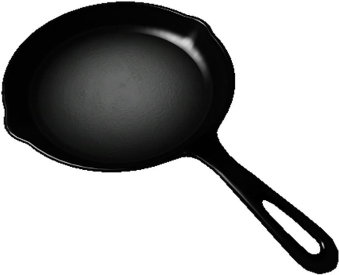 Black Cast Iron Skillet PNG Image