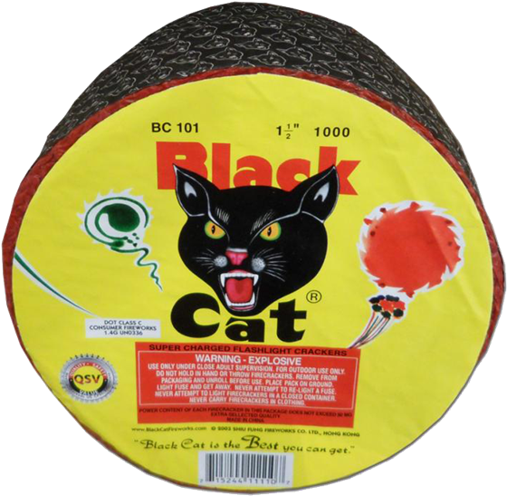 Black Cat Firecrackers Packaging PNG Image