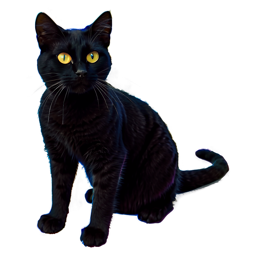 Black Cat Furry Png Vfx PNG Image