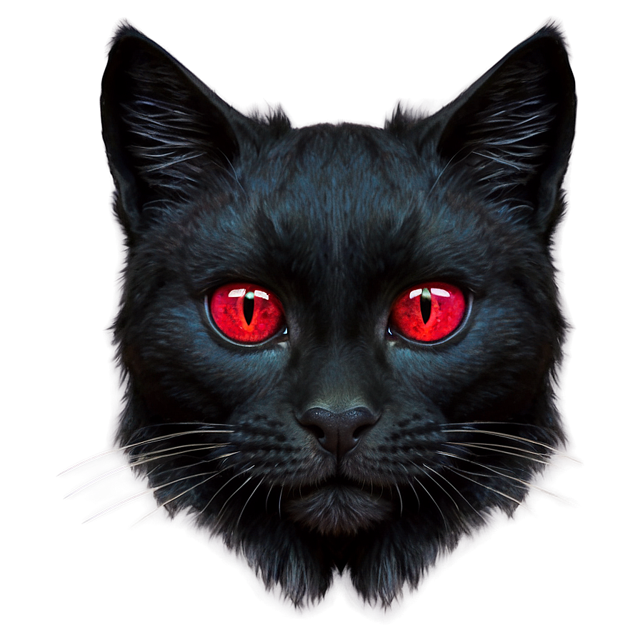 Black Cat With Red Eyes Png Wkk42 PNG Image