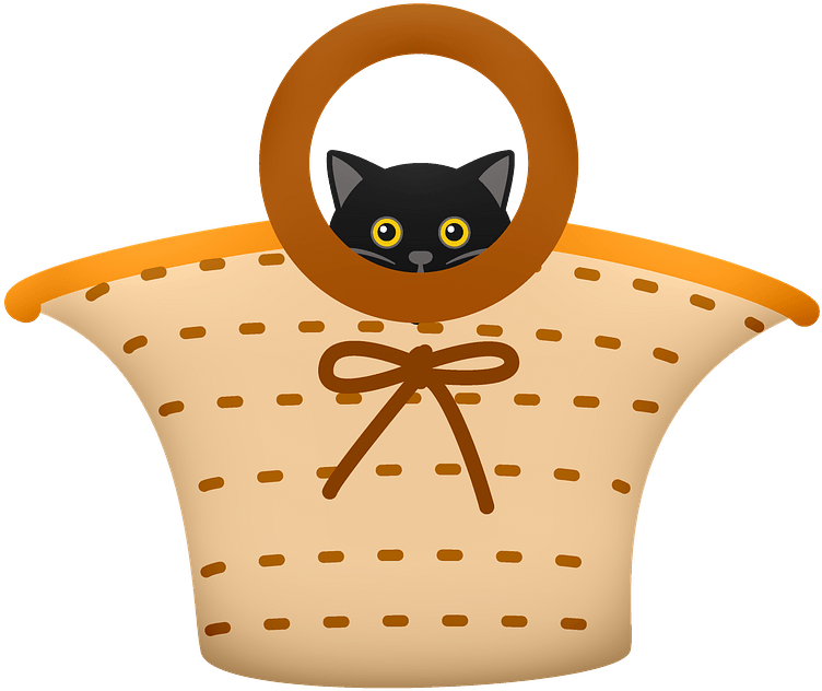 Black Catin Basket Graphic PNG Image