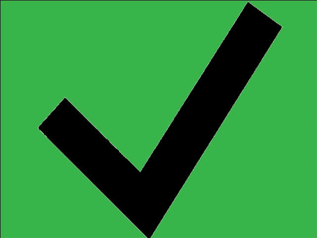 Black Check Mark Green Background PNG Image