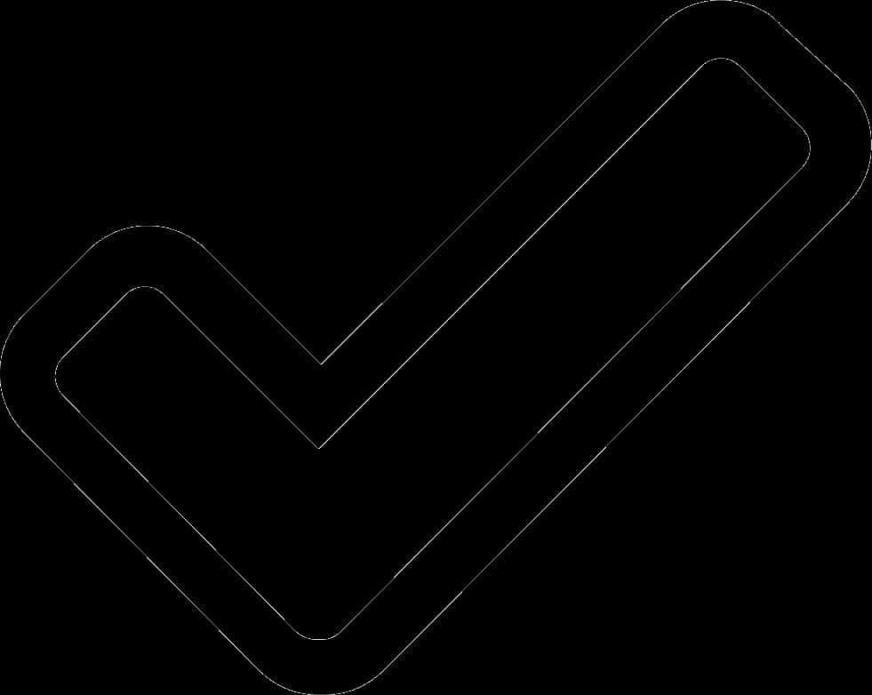 Black Checkmark Outline PNG Image