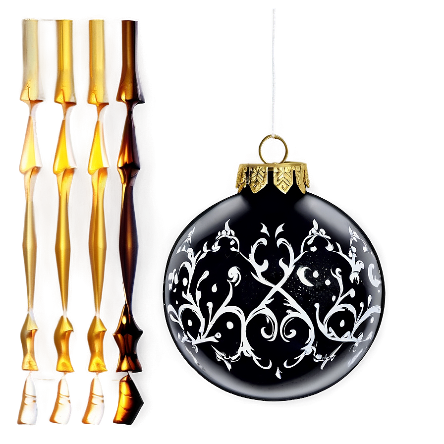 Black Christmas Ornaments Png 15 PNG Image