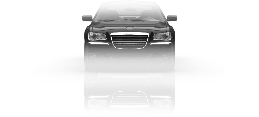 Black Chrysler Sedan Front View PNG Image