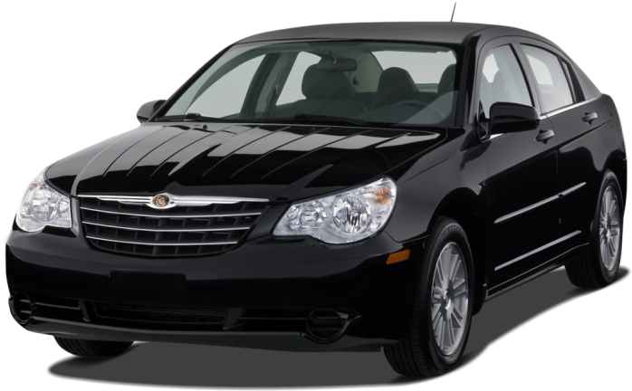 Black Chrysler Sedan Profile PNG Image