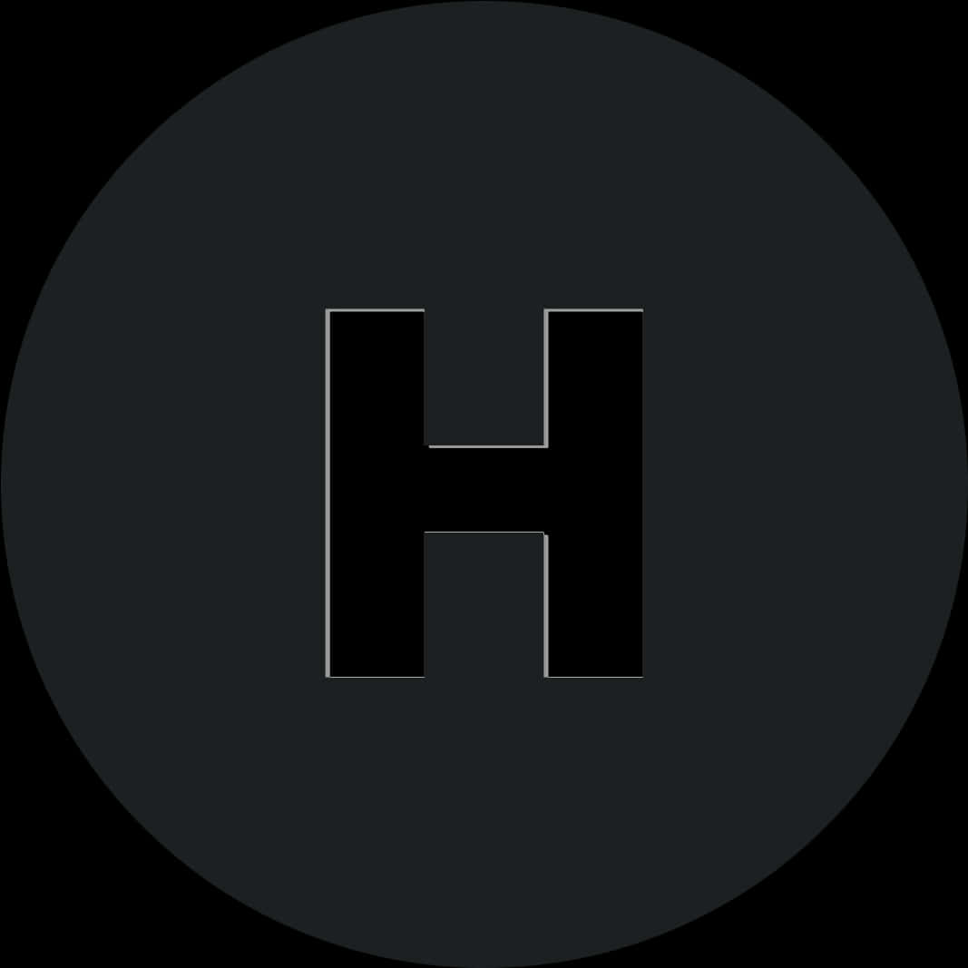 Black Circlewith Letter H PNG Image