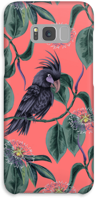 Black Cockatoo Phone Case Design PNG Image