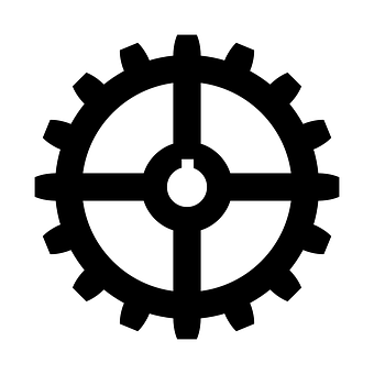 Black Cogwheel Icon PNG Image