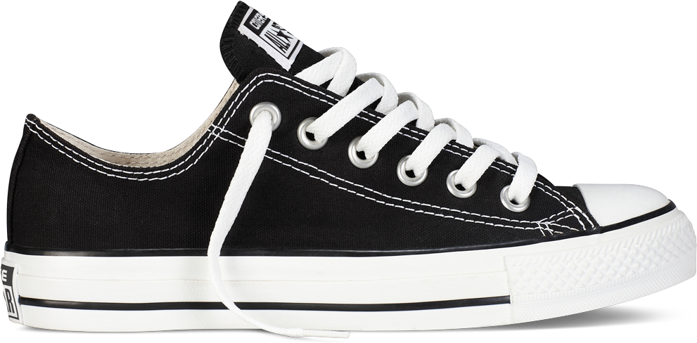 Black Converse Chuck Taylor Sneaker PNG Image