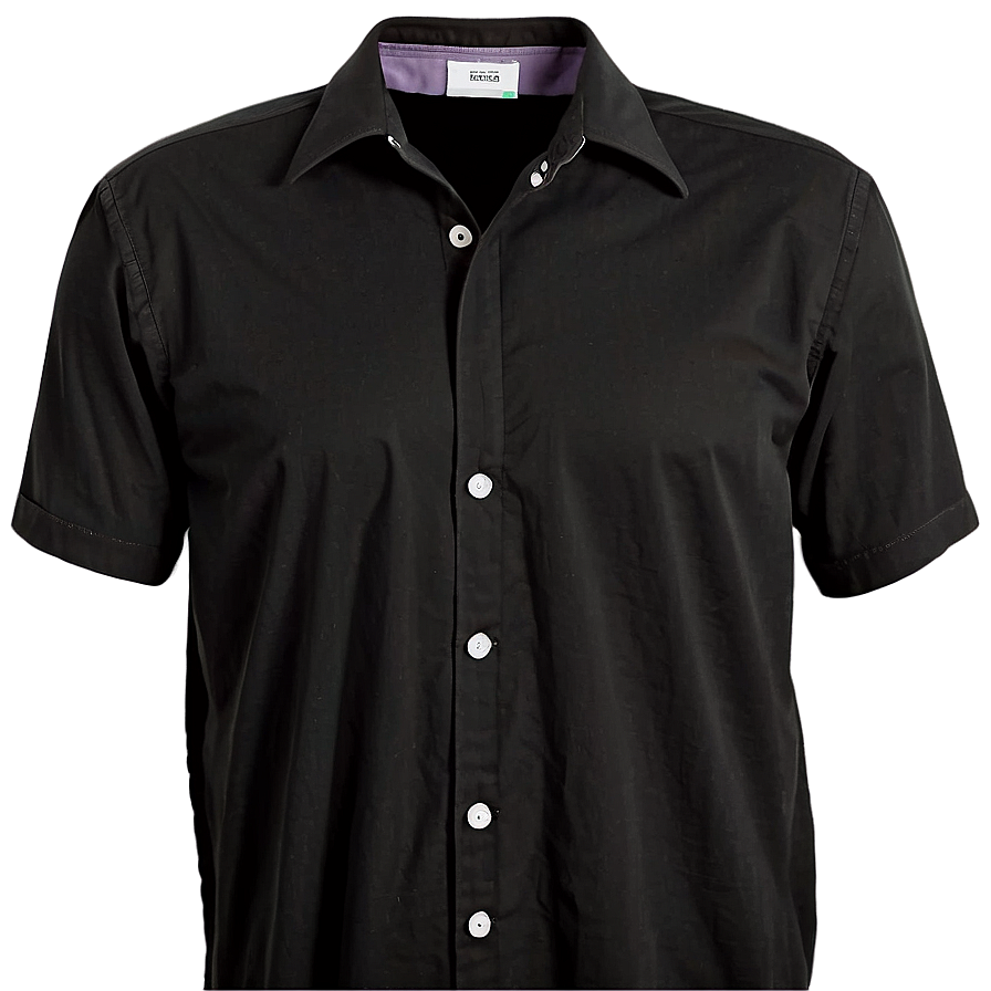 Black Cotton Shirt Png 05252024 PNG Image