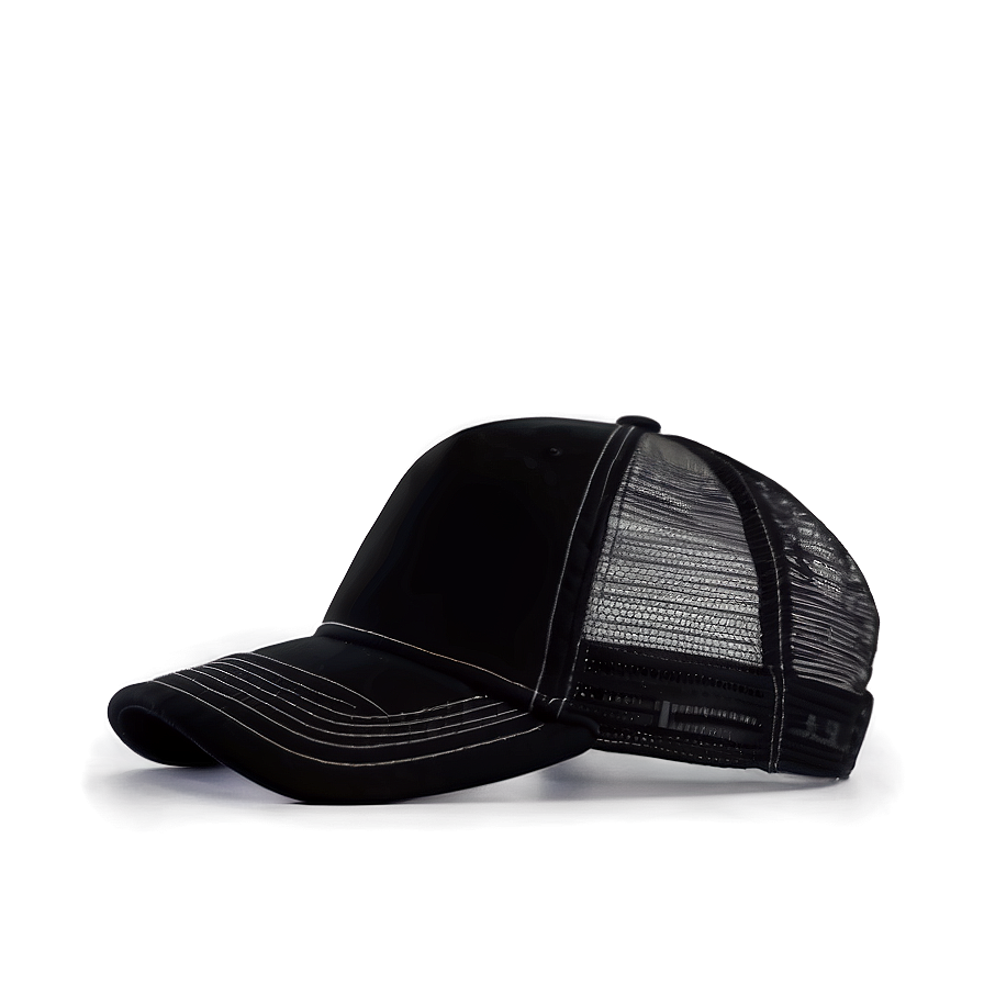 Black Cotton Trucker Hat Png Gsa PNG Image