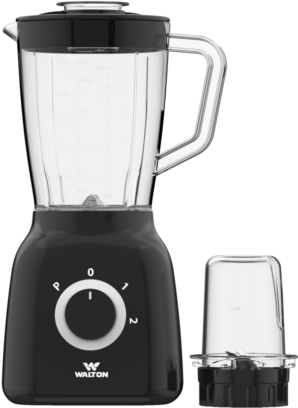 Black Countertop Blender With Grinder Attachment PNG Image