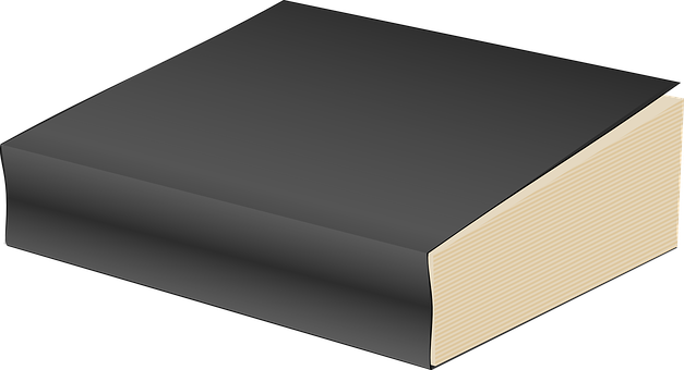 Black Cover Book3 D Render PNG Image