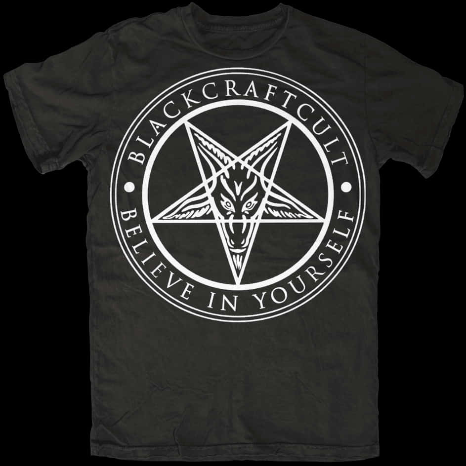 Black Craft Cult Pentagram T Shirt PNG Image