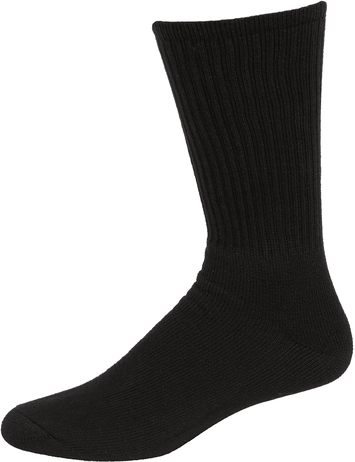 Black Crew Sock Single PNG Image