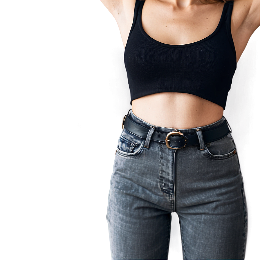 Black Crop Top Aesthetic Png Tqo16 PNG Image