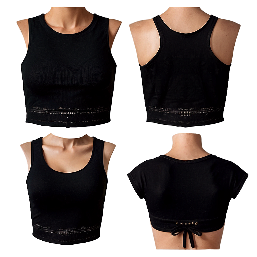 Black Crop Top Angles Png Htt PNG Image