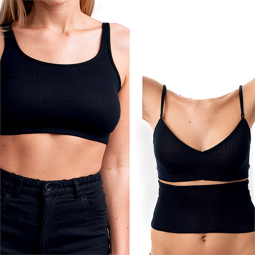 Black Crop Top Compositions Png Aey PNG Image