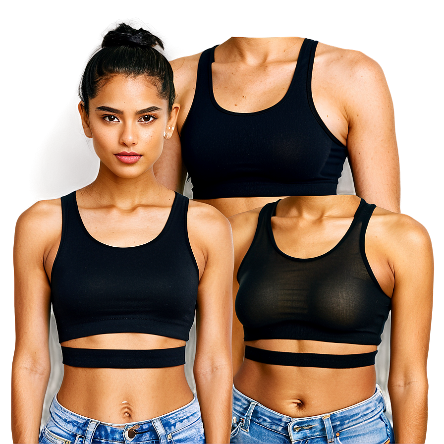 Black Crop Top Forms Png 79 PNG Image