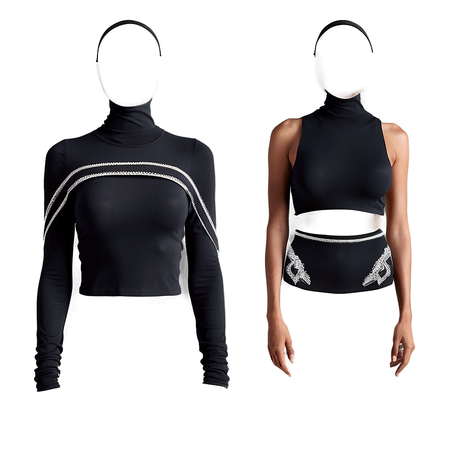 Black Crop Top Highlights Png Qaw PNG Image