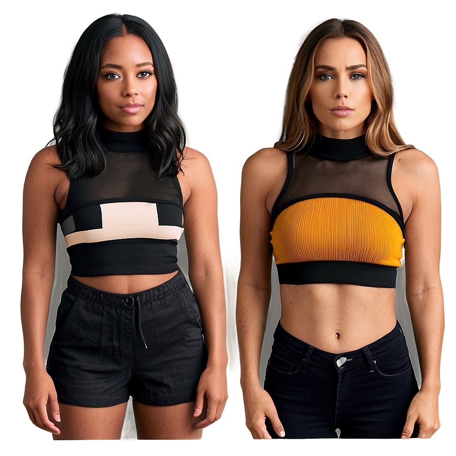 Black Crop Top Variations Png 38 PNG Image