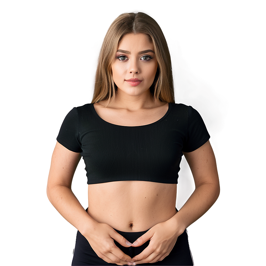 Black Crop Top Visuals Png 06282024 PNG Image