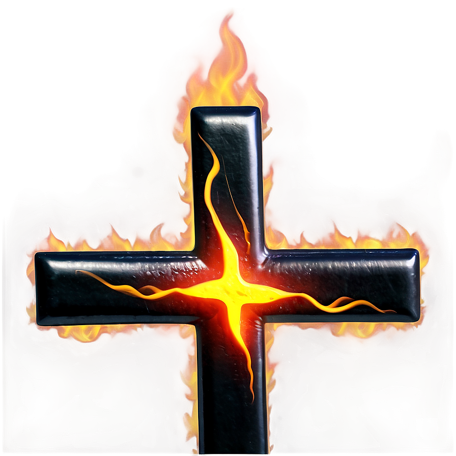 Black Cross In Fire Png Xaa99 PNG Image