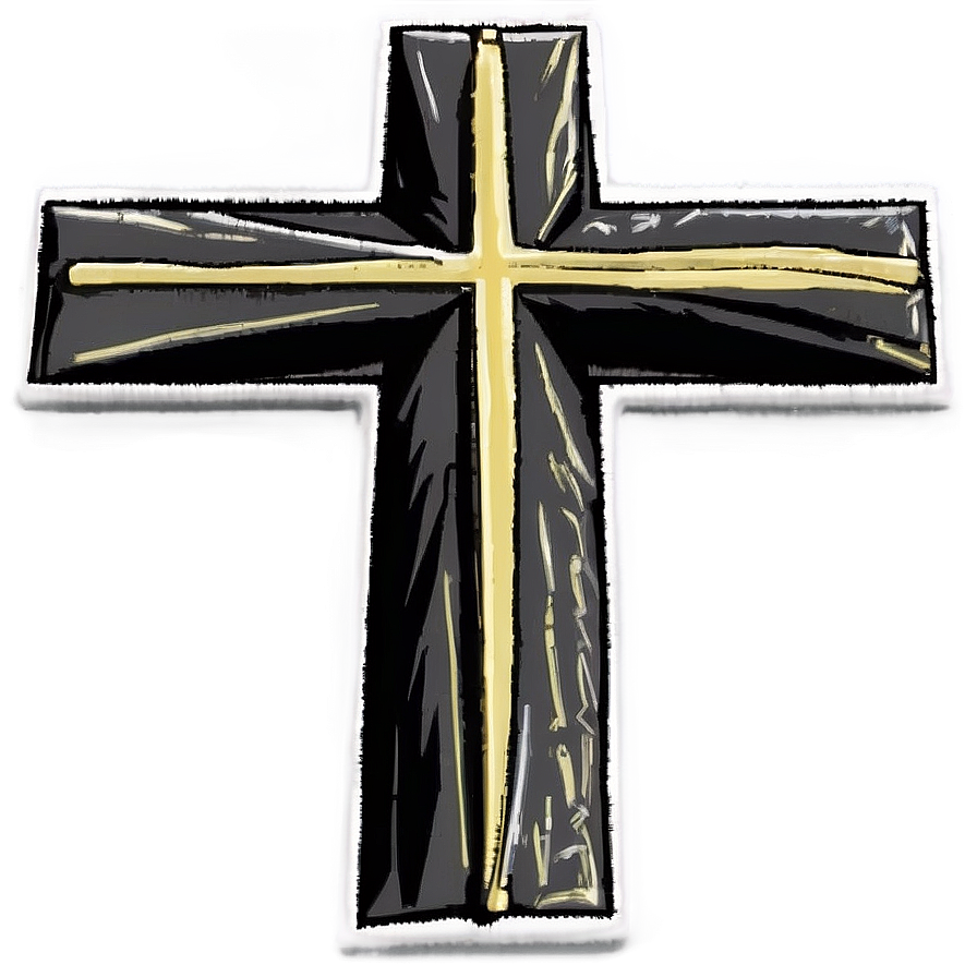 Black Cross Outline Png Oos PNG Image