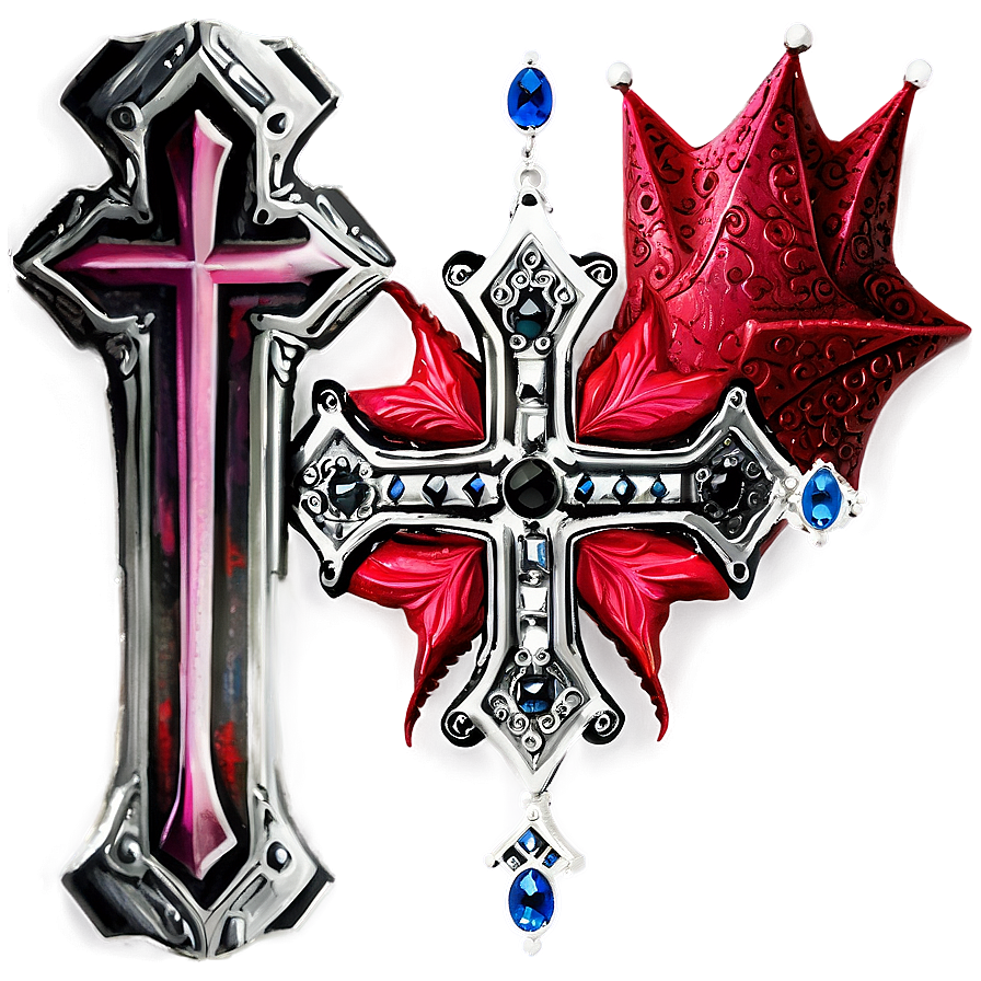 Black Cross With Crown Png Vni PNG Image