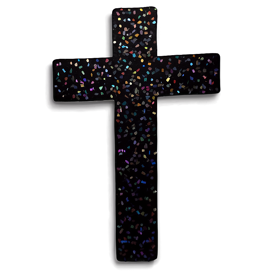 Black Cross With Glitter Png 05242024 PNG Image