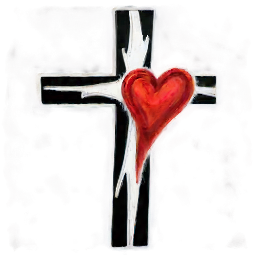 Black Cross With Heart Png 05242024 PNG Image