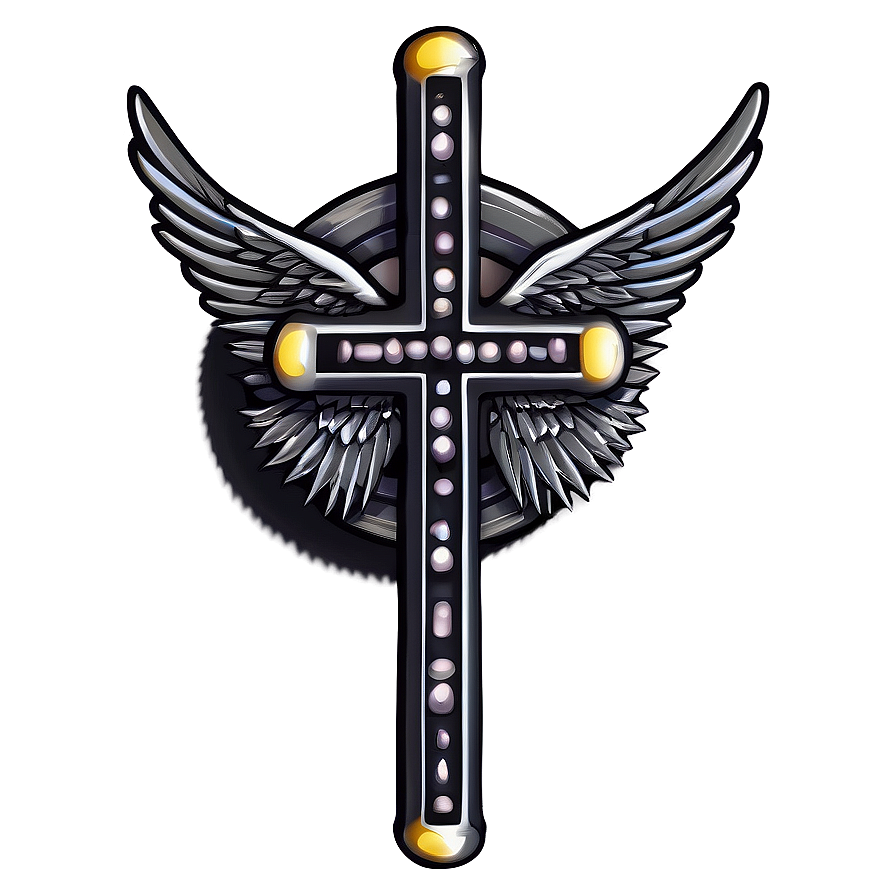 Black Cross With Wings Png 05242024 PNG Image