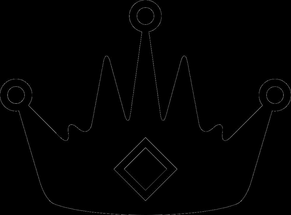 Black Crown Outline PNG Image