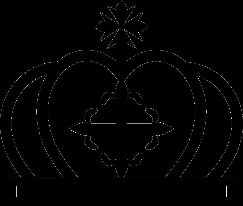 Black Crown Silhouette Outline PNG Image