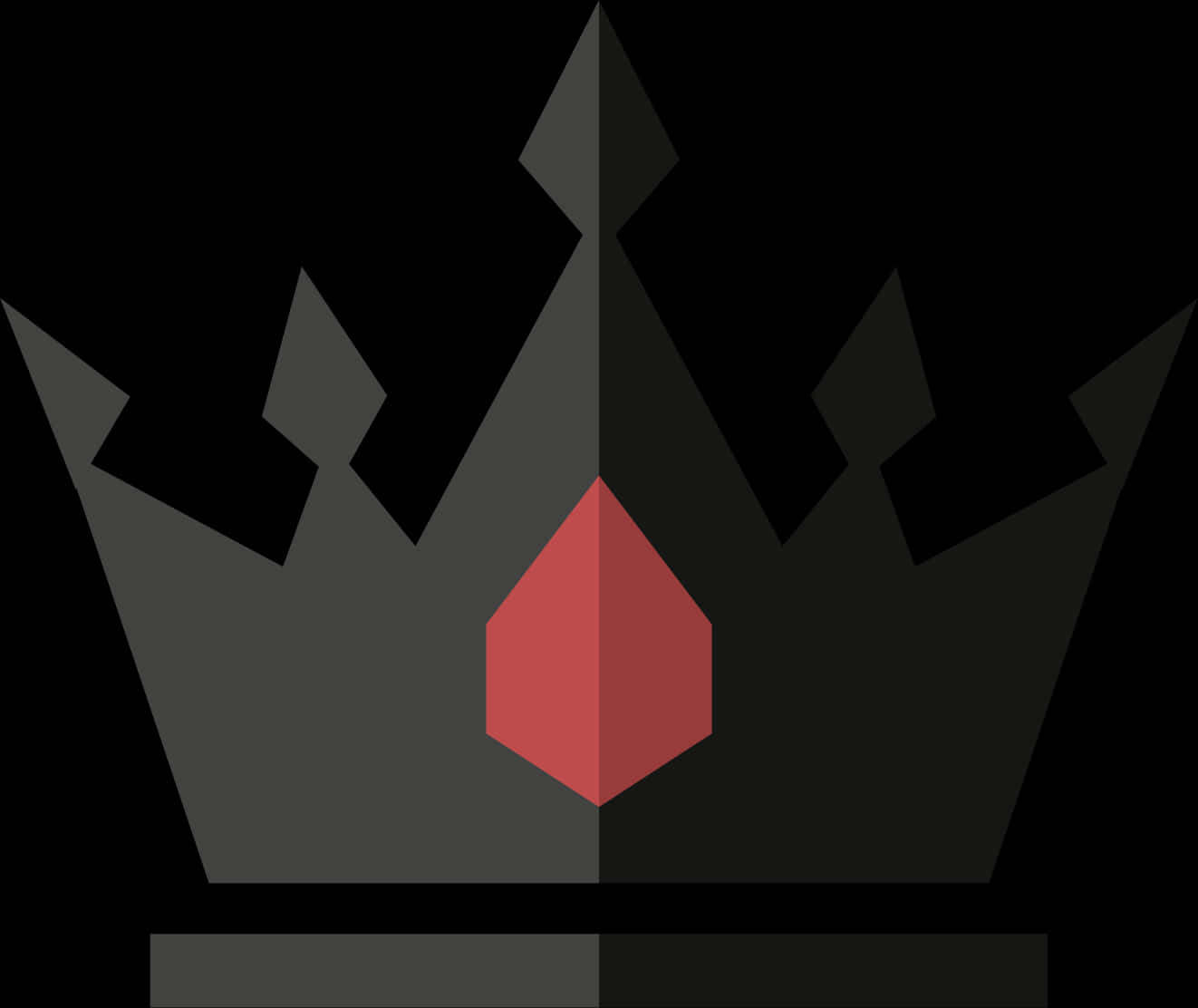 Black Crownwith Red Gem Graphic PNG Image