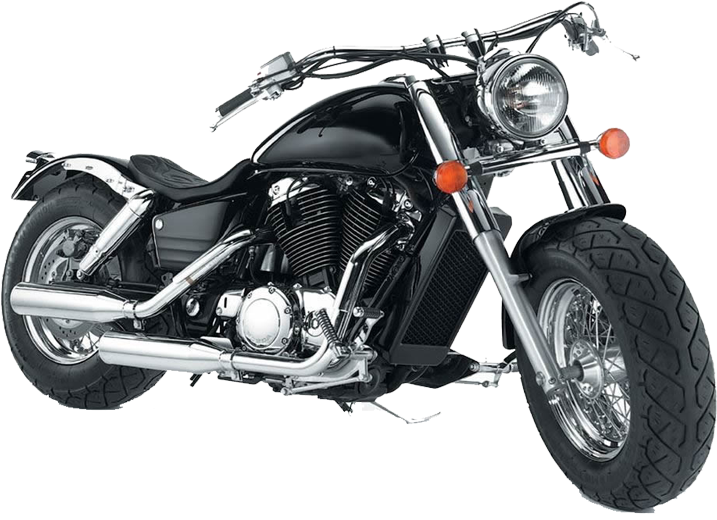 Black Cruiser Motorcycle Transparent Background PNG Image