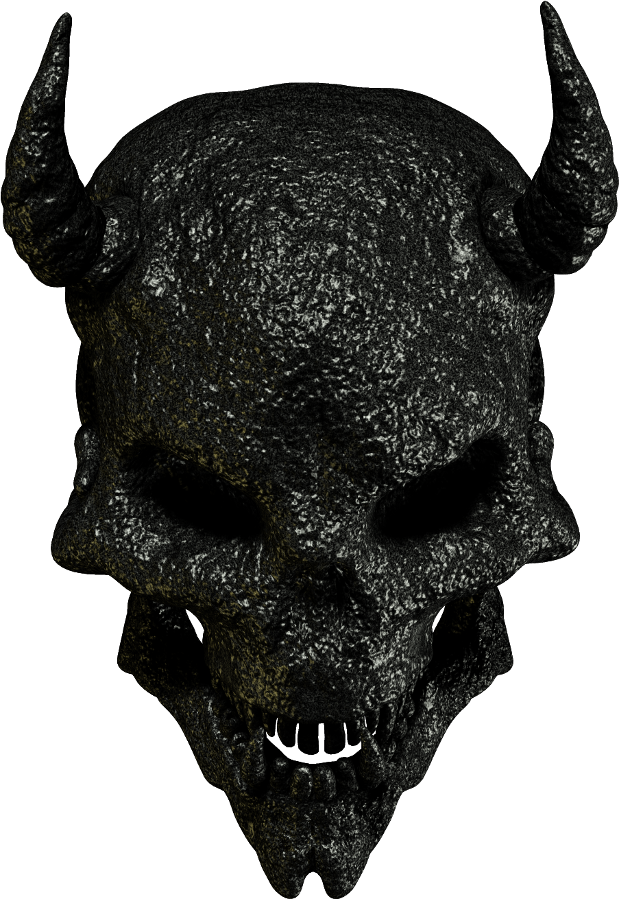 Black Demon Skull PNG Image