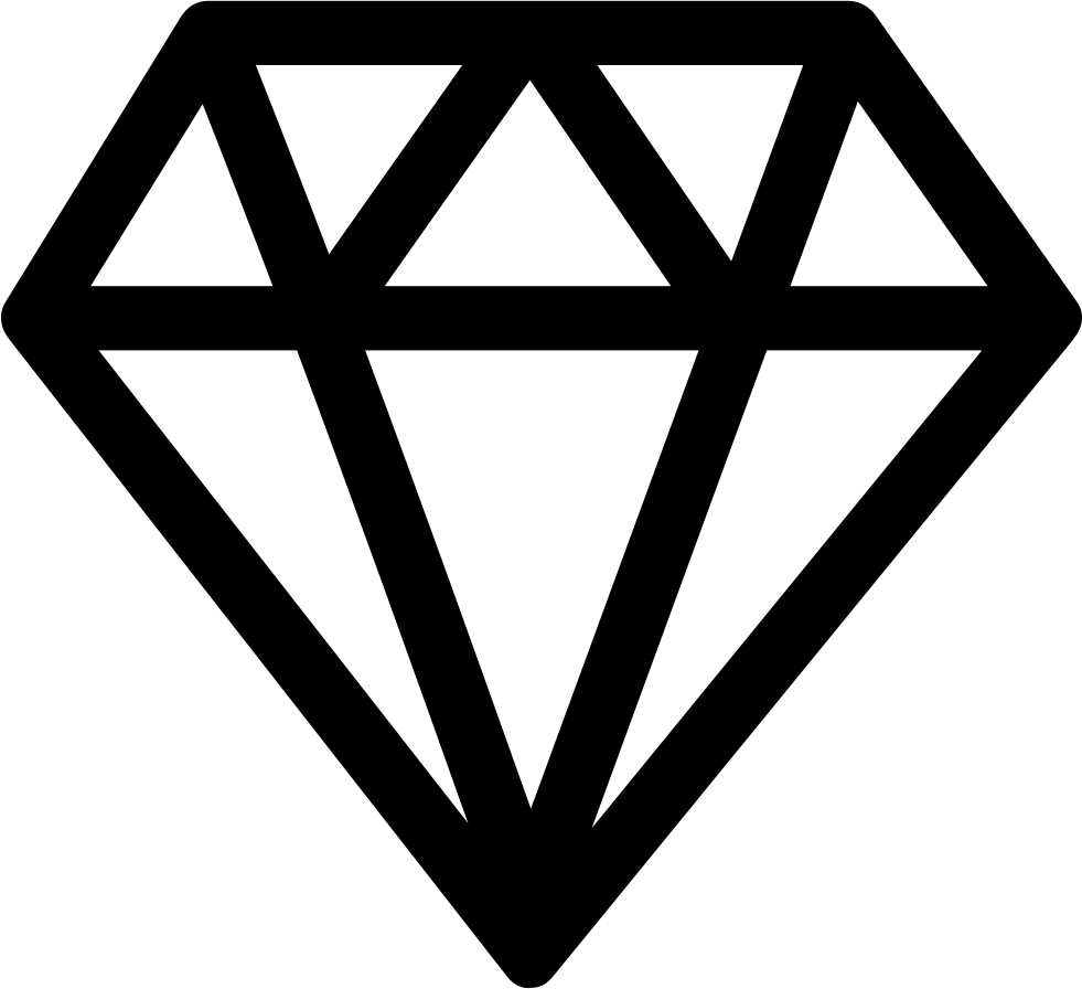 Black Diamond Outline Graphic PNG Image