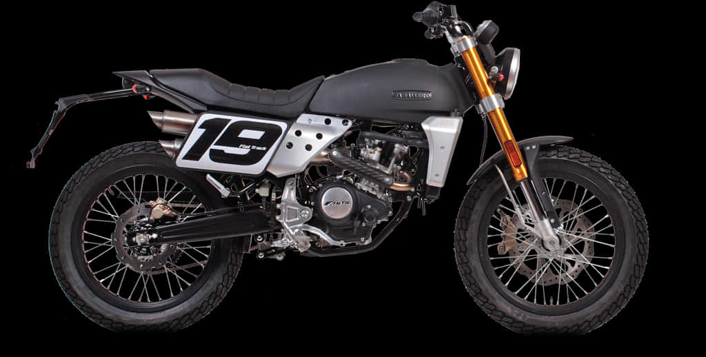 Black Dirt Bike Number19 PNG Image