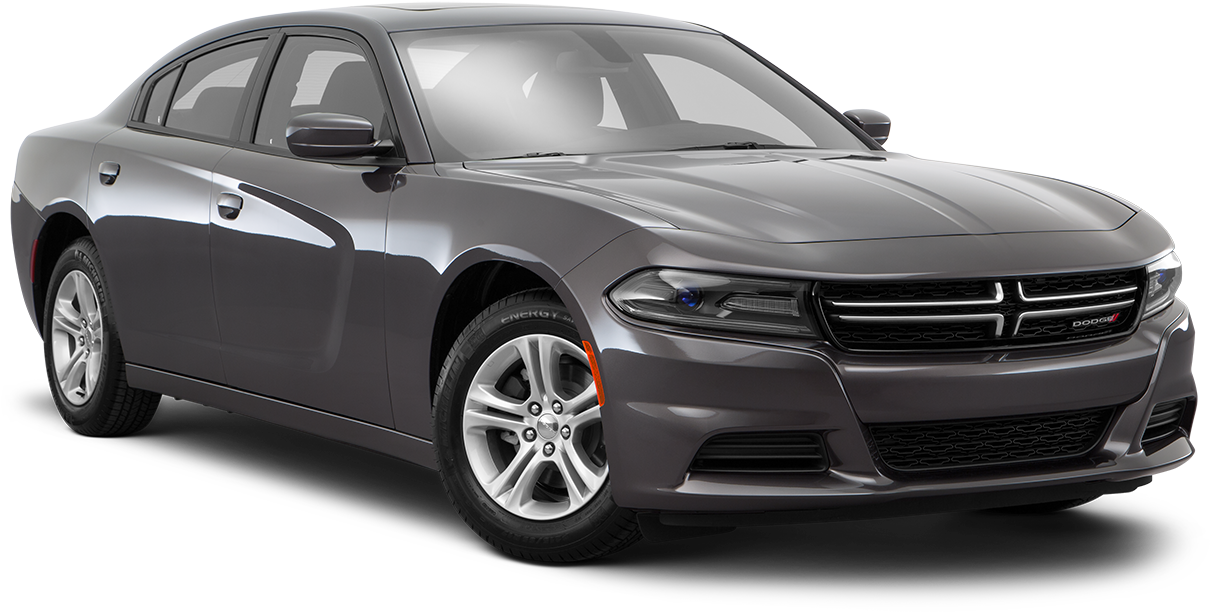 Black Dodge Charger Side View PNG Image