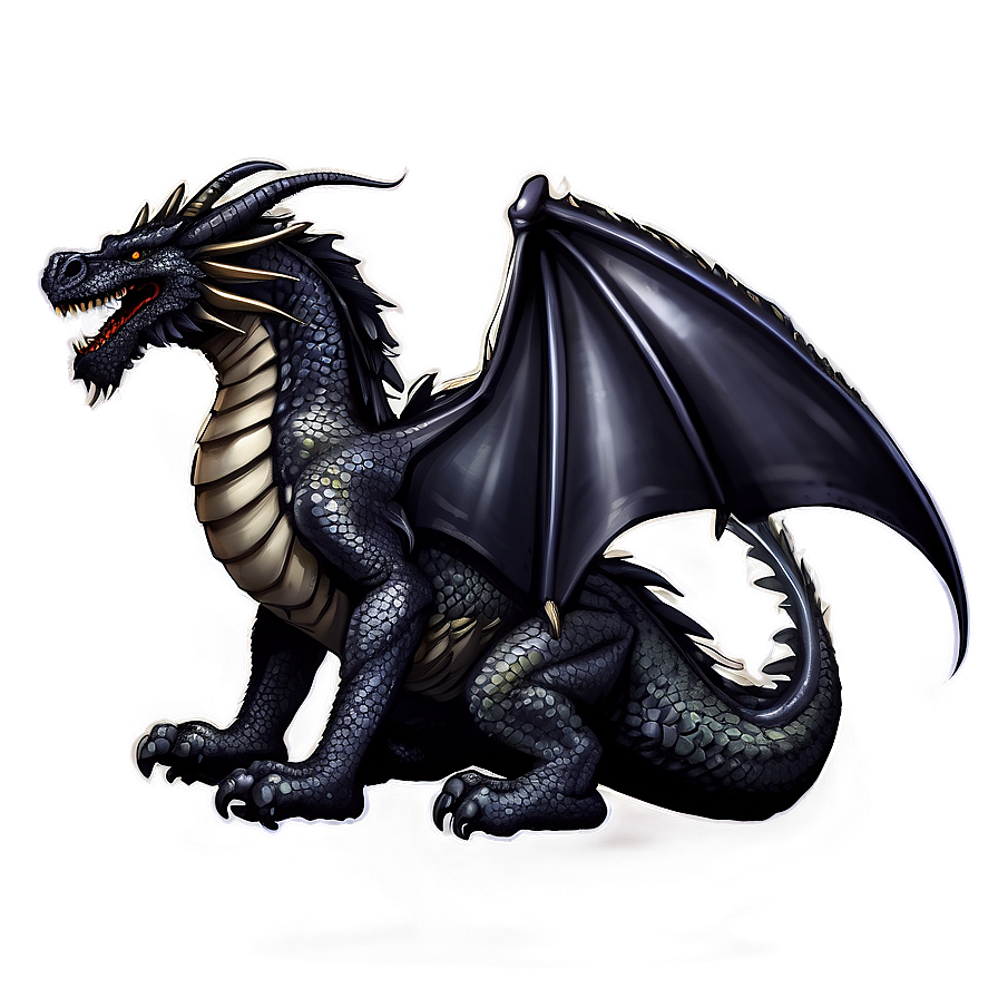 Black Dragon Illustration Png 80 PNG Image