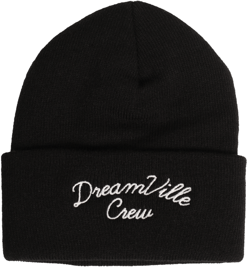 Black Dreamville Crew Beanie PNG Image