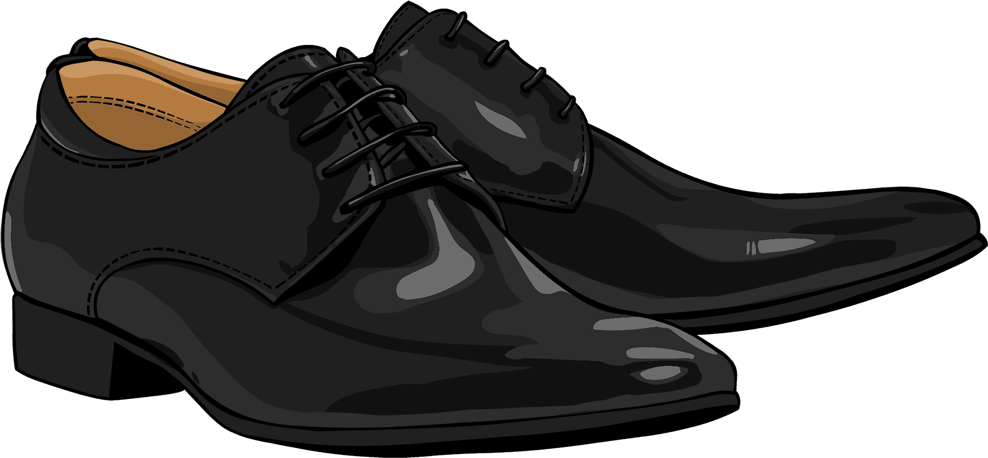 Black Dress Shoes Illustration PNG Image