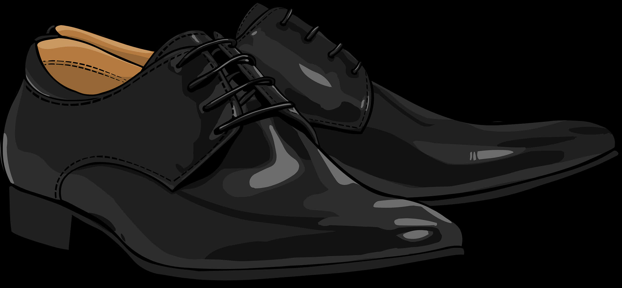 Black Dress Shoes Illustration PNG Image